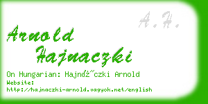 arnold hajnaczki business card